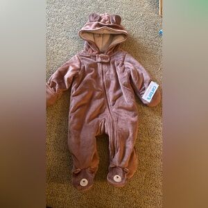 Carter's Cozy Brown Bear Footed One Piece Winter Suit